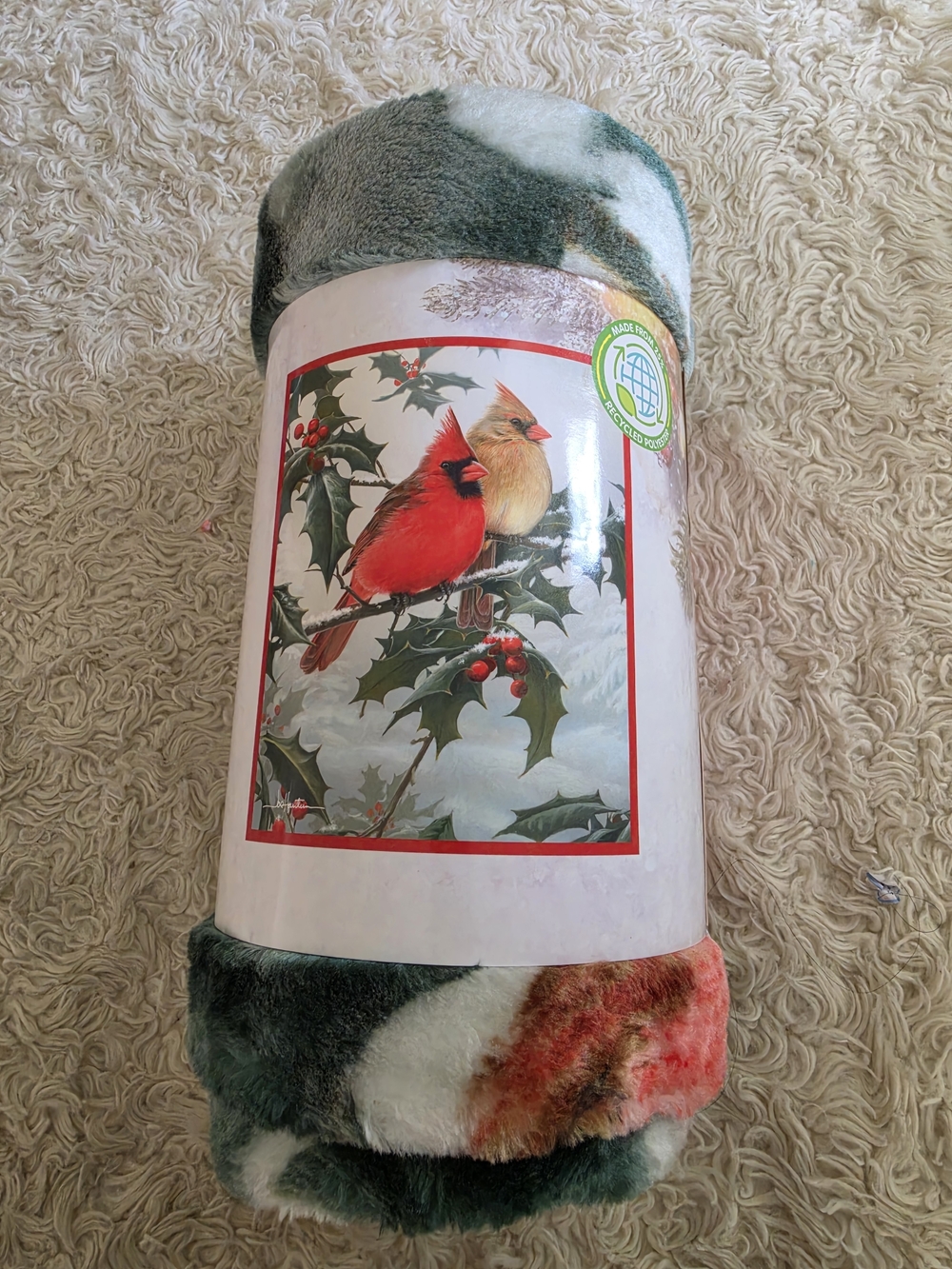 Threshold Plush Throw Blanket‎ - Green, Red, White